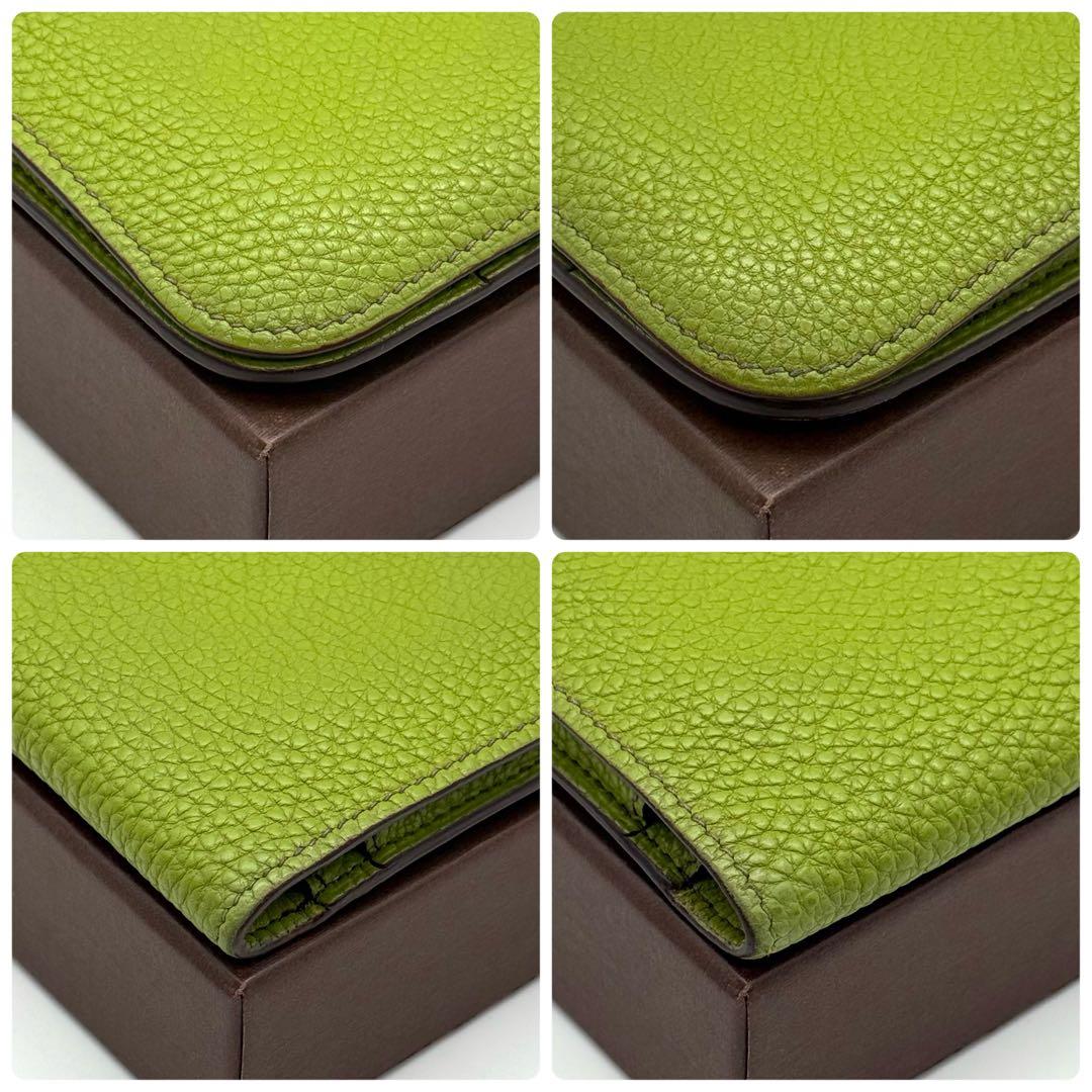 極上美品✨エルメス ドゴン GM デュオ グリーン 長財布 P25