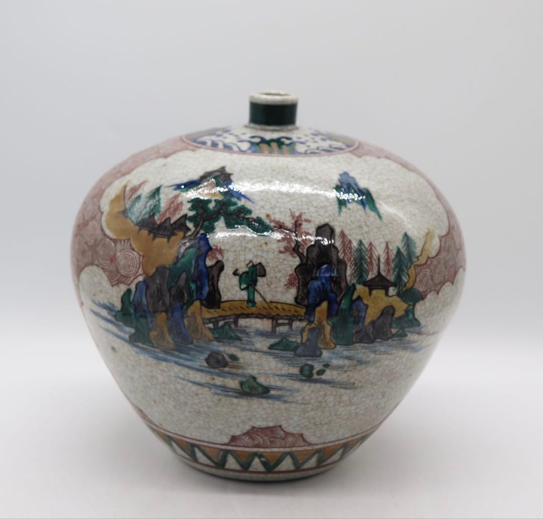 時代　九谷焼　瓶　古九谷　送料込み250205