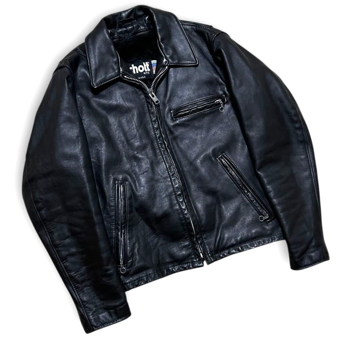 専用！品番 Schott 643 レザー シングルライダース 34 ボアライナー