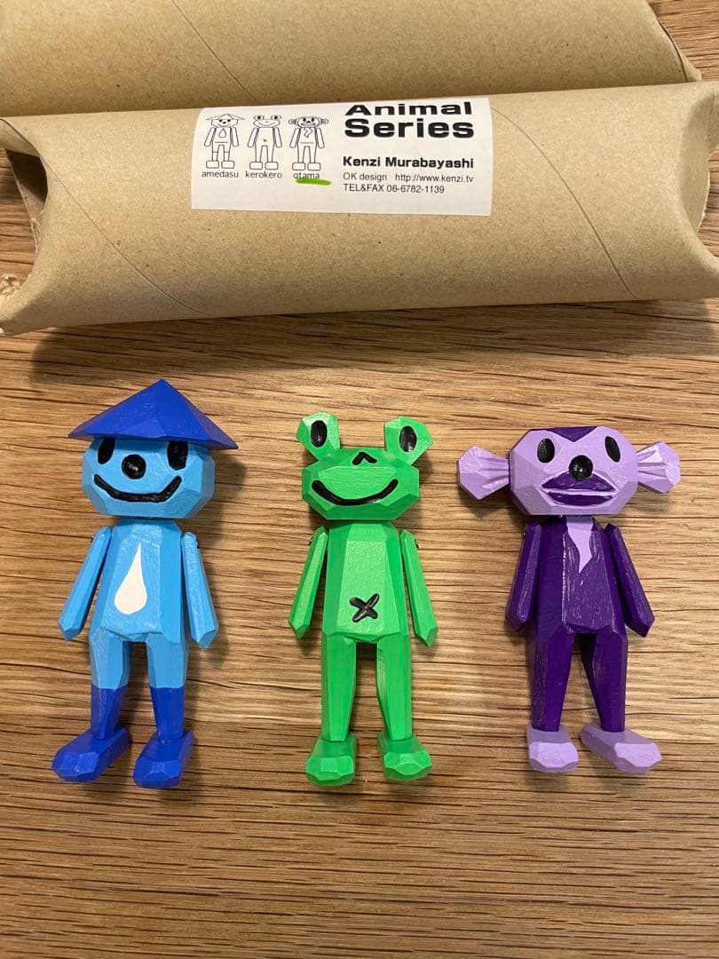 ムラバヤシケンジ 木彫アート 3体セット a