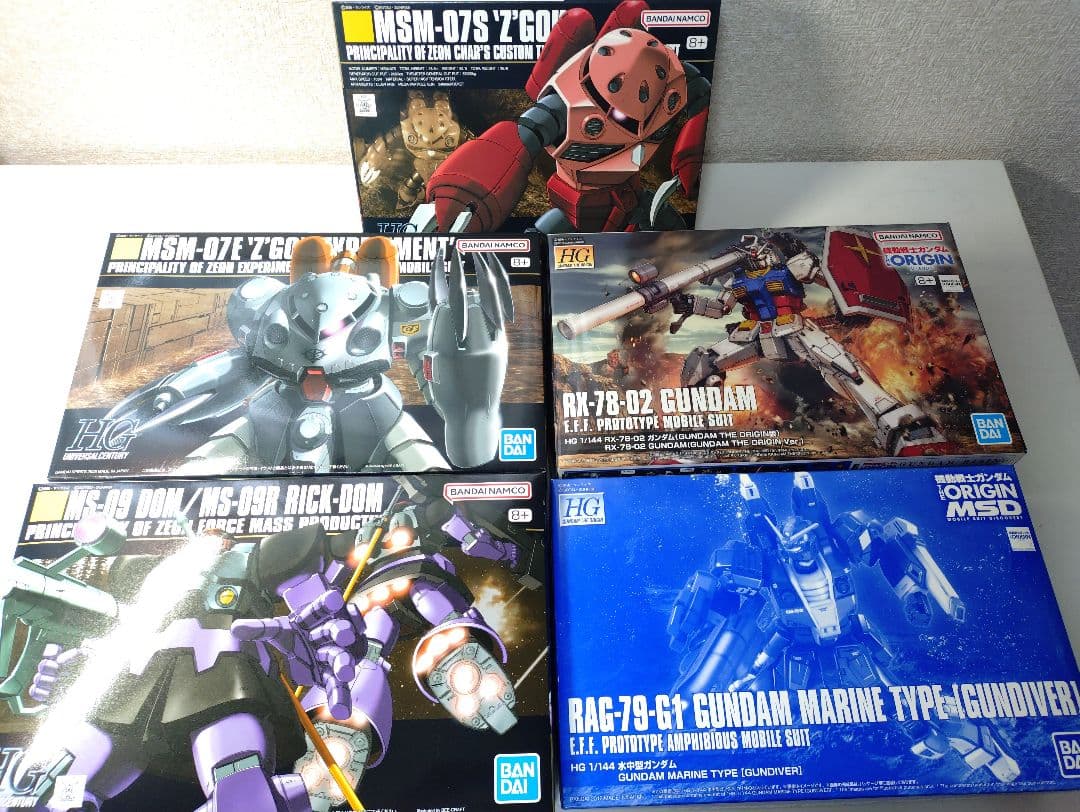 HG1/144 ガンプラまとめ 5体　ドム・ズゴックE・水中型ガンダム