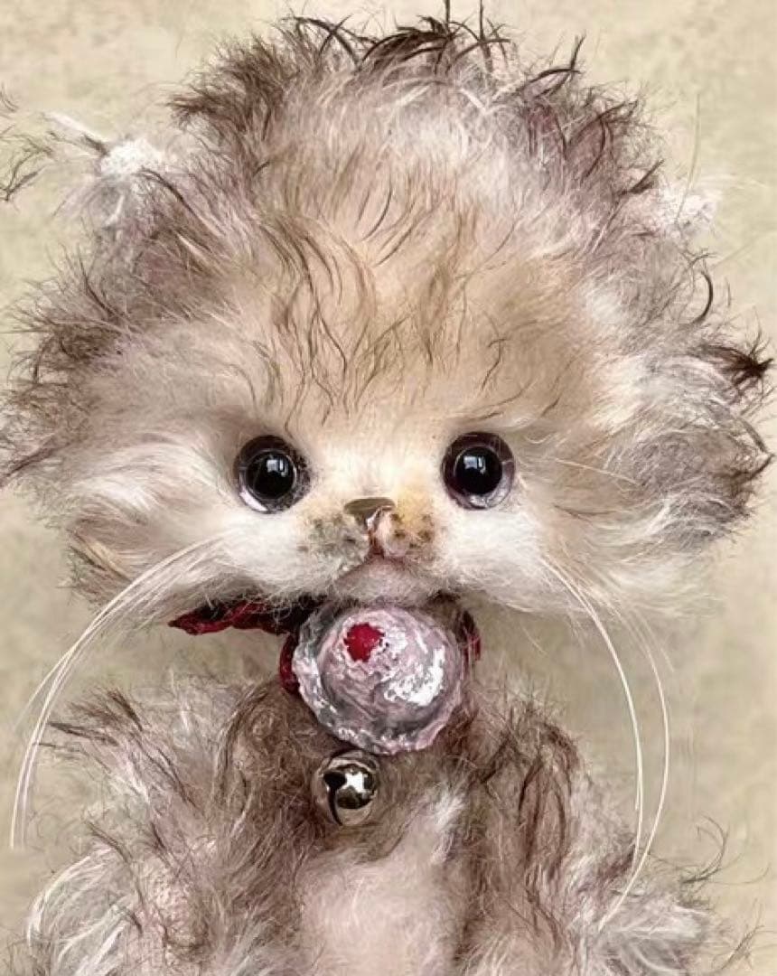 愛おしい猫ちゃん アーティストベア 海外作家様 ハンドメイド ぬいぐるみ
