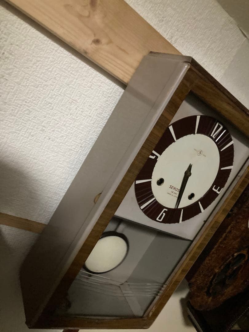 SEIKOSHA アンティーク柱時計14日巻 昭和レトロ 稼働中