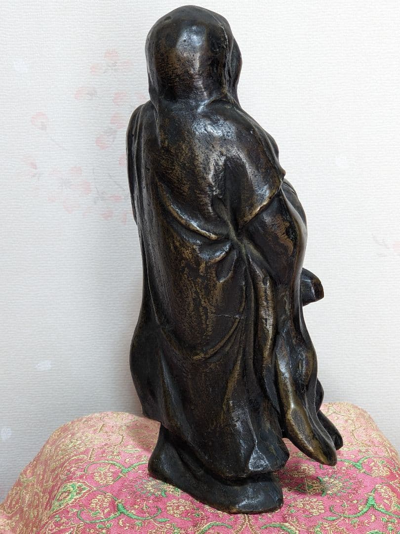 ♦銅器 達磨大師像 銅製 ？高岡銅器 開運 縁起物 置物 飾りレア物 骨董品
