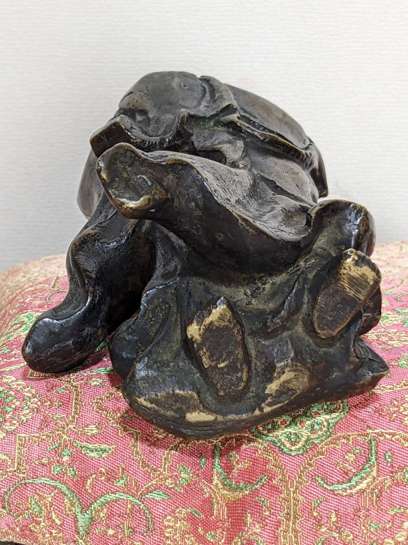 ♦銅器 達磨大師像 銅製 ？高岡銅器 開運 縁起物 置物 飾りレア物 骨董品