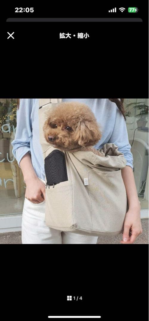 ダブルコンマ　ペットスリング　ベージュS