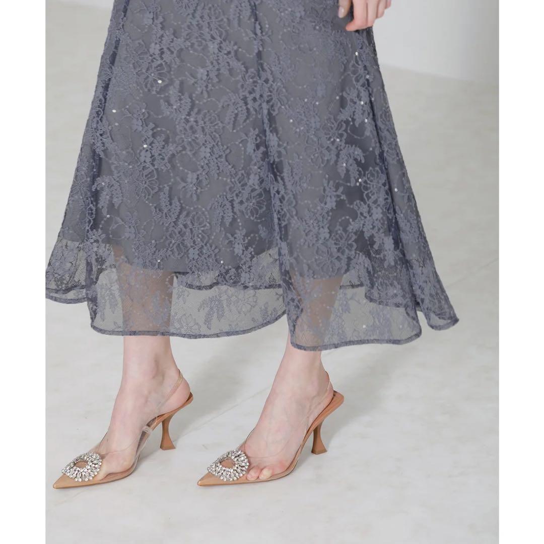 Leja レジャ ハイネック花柄レースボレロスパンコールマーメイドドレス