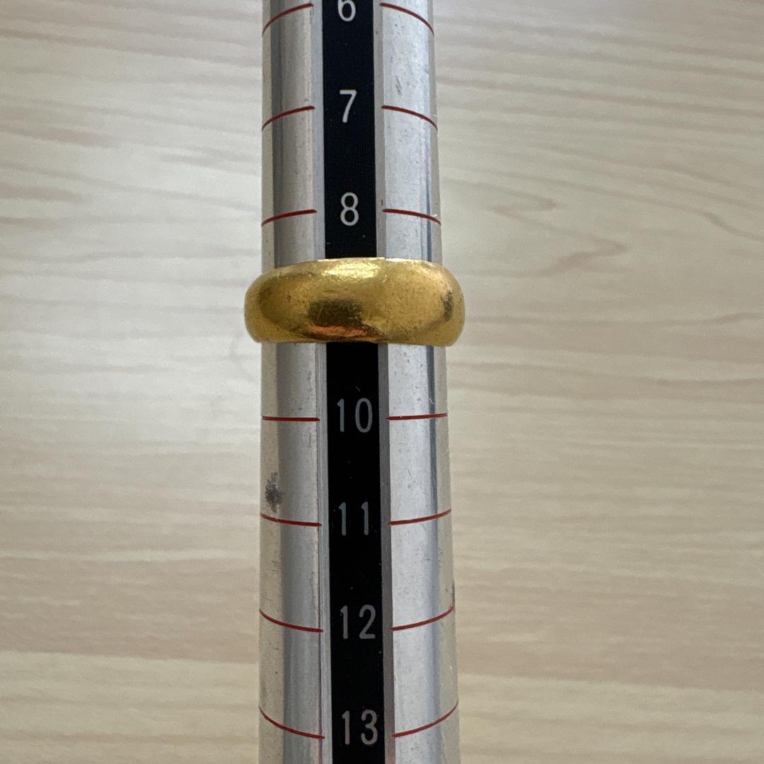 純金　K24　甲丸リング　指輪　約6.8g　約9号