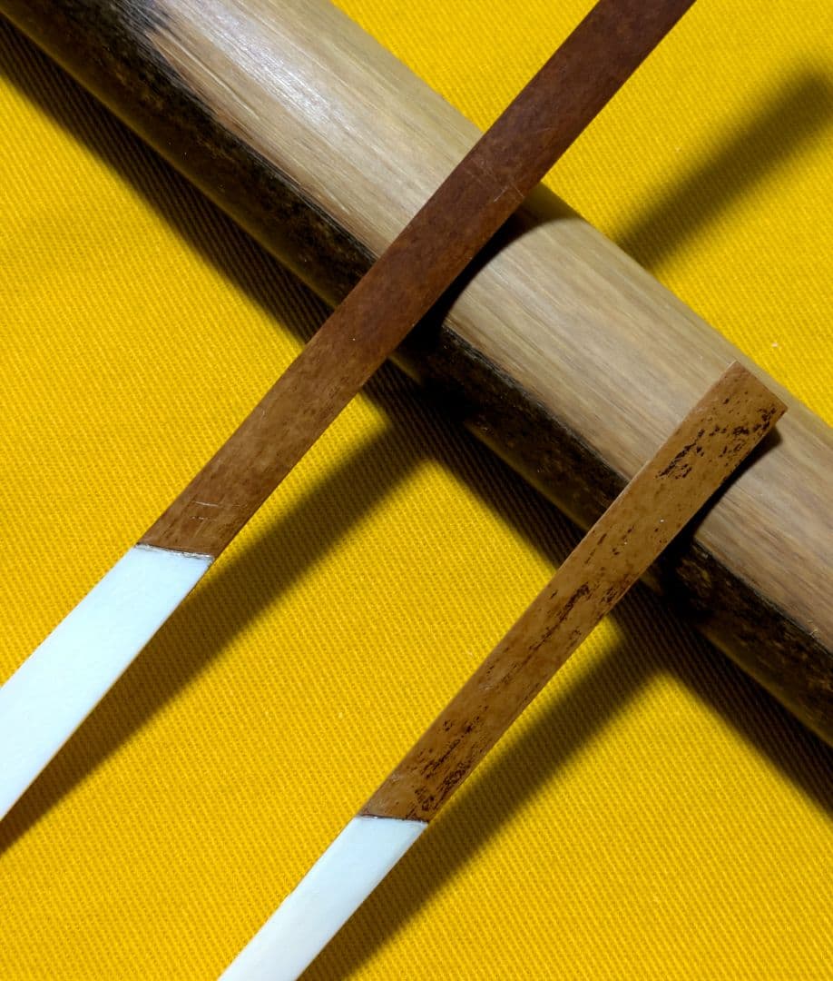 【閉店売り尽し】本煤竹挟継茶杓&菓子切２点セット　定寸利休型