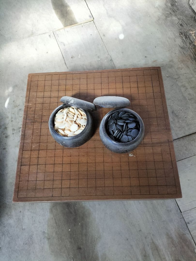木製囲碁ボードと石セット