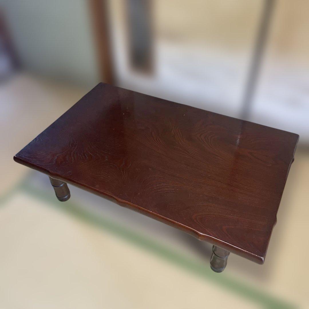 木製 座卓 和室テーブル 木目 ダークブラウン