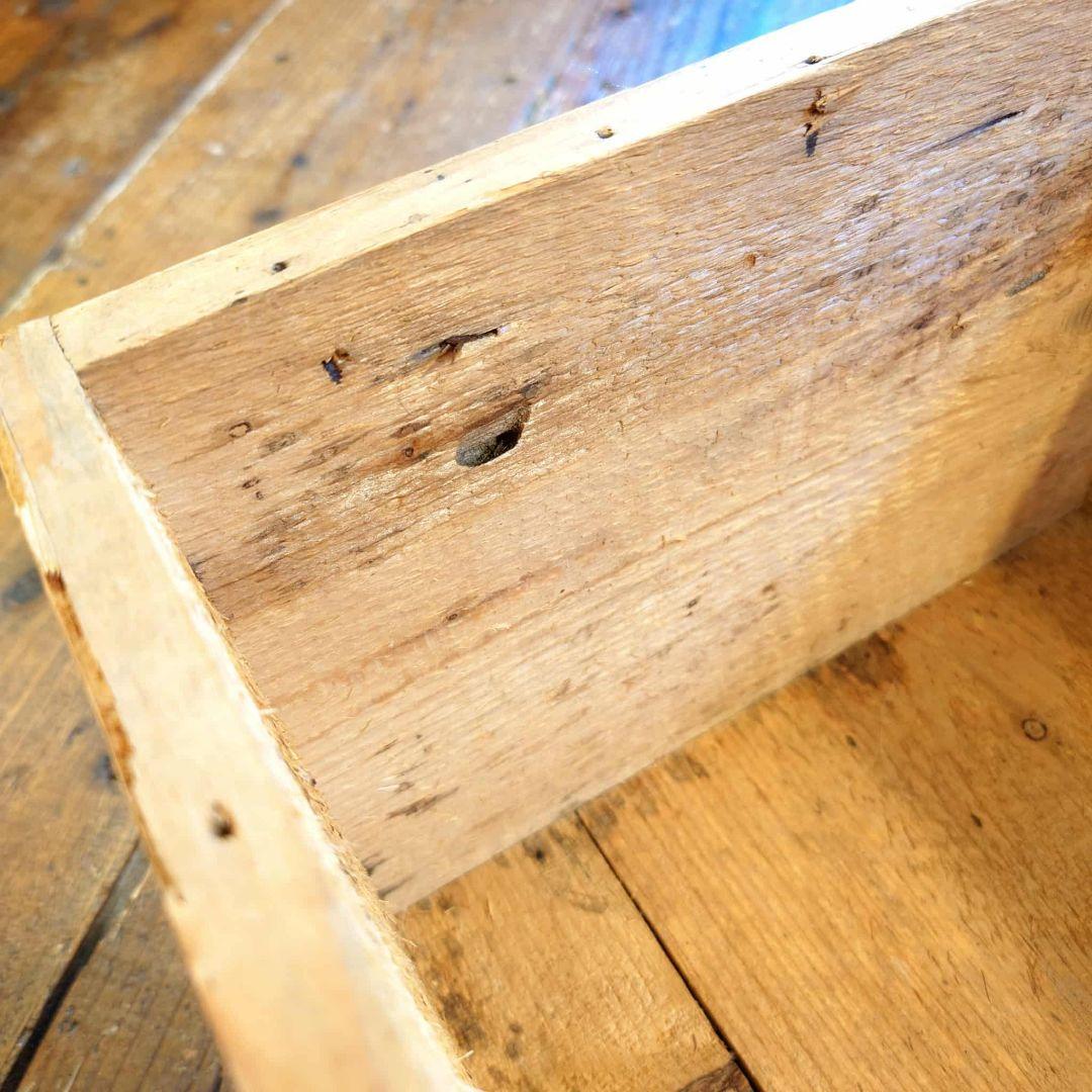 ミツワ肝油ドロップ　木箱　明治時代　アンティーク　インダストリアル　古木