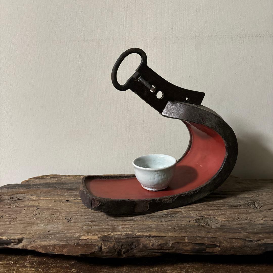 時代　馬の鎧　片方のみ　根来　古道具　アンティーク　骨董花器　検:白洲正子　李朝