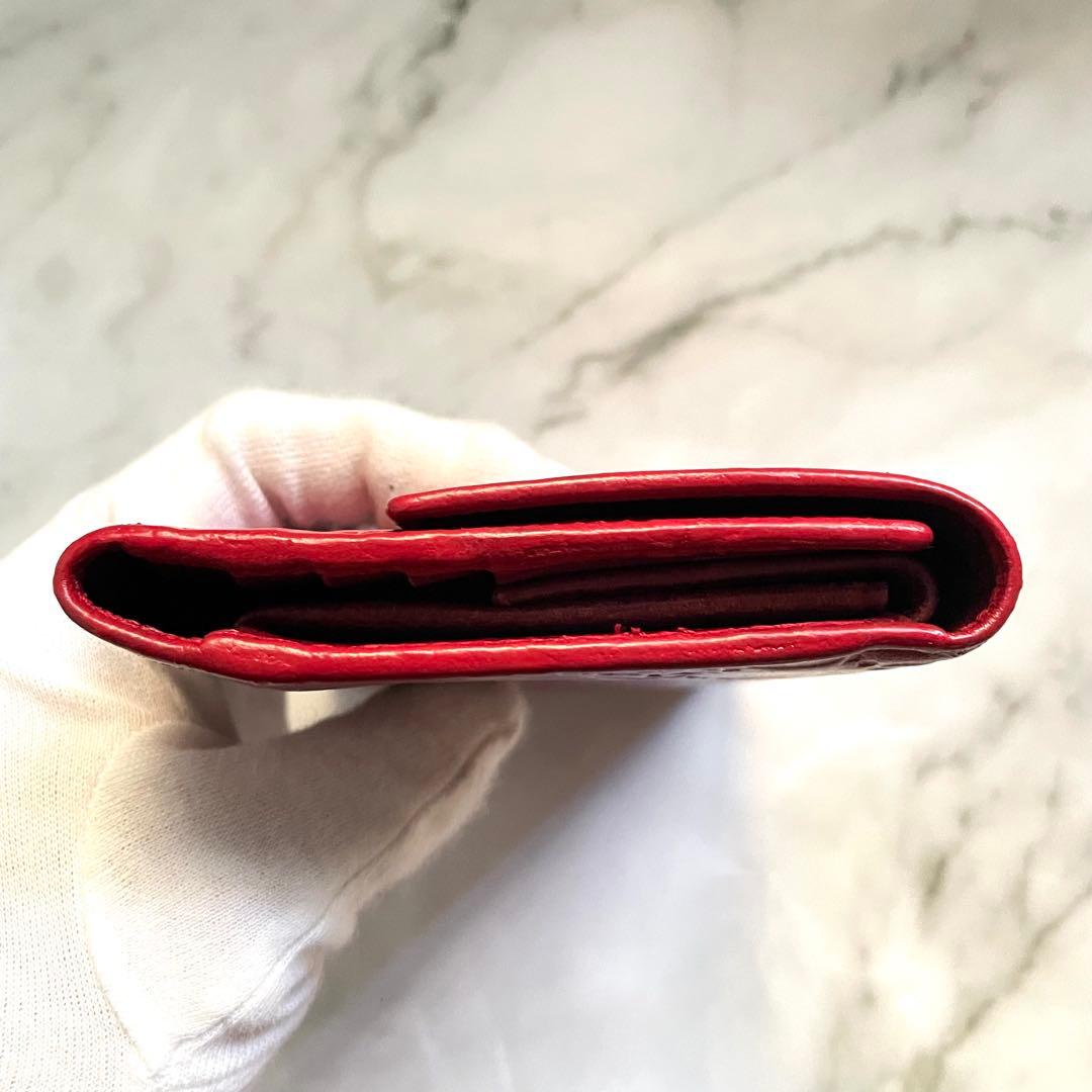 GUCCI グッチ フラップ 長財布　シマレザー　3つ折り財布　美品0114-⑤