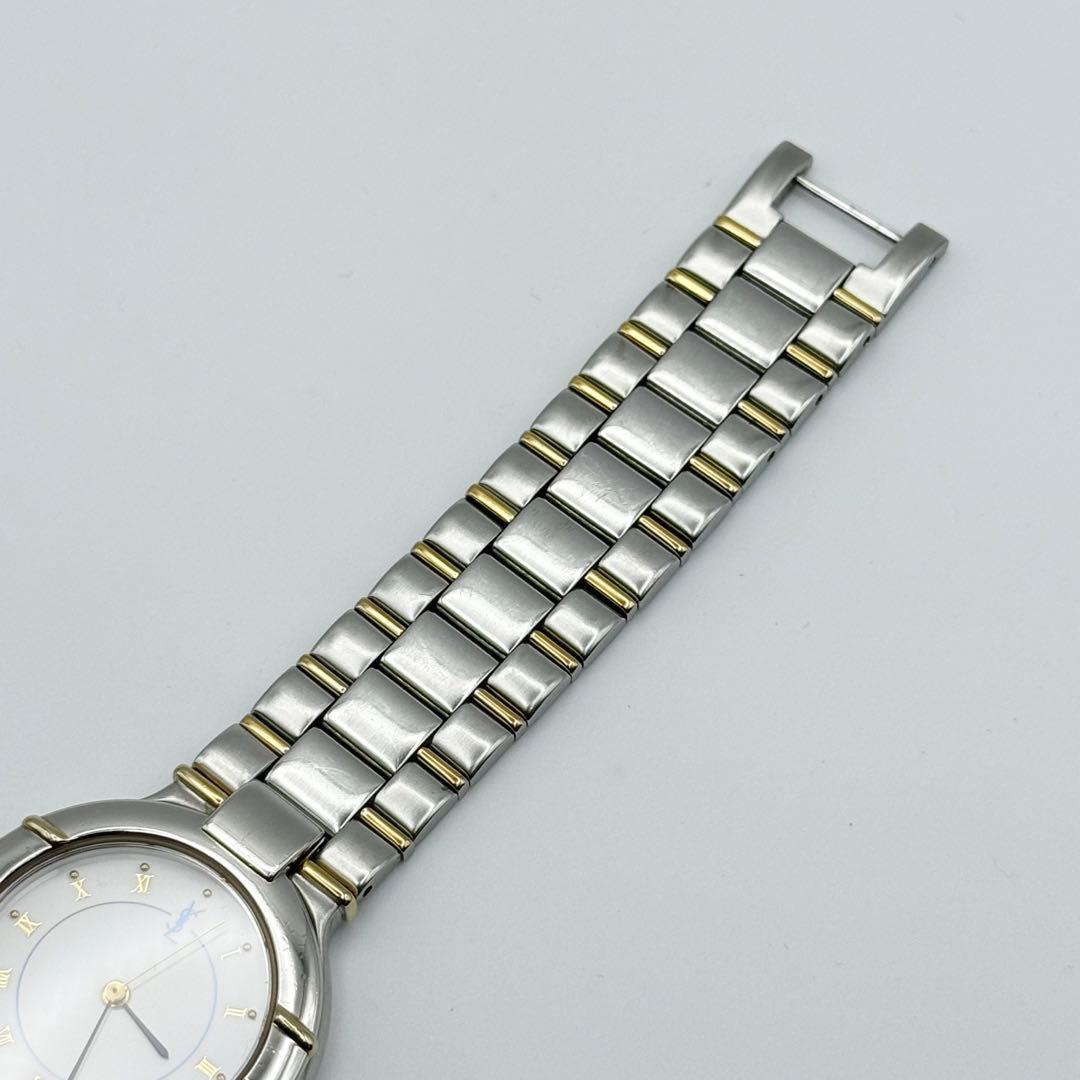 ✨新品電池・稼働✨サンローラン 腕時計 クォーツ ラウンド コンビ 3針時計