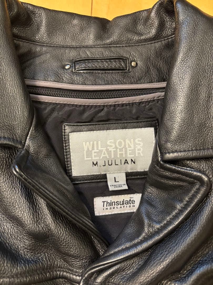 WILSONS LEATHER M.JULIAN ブラックレザーコート L