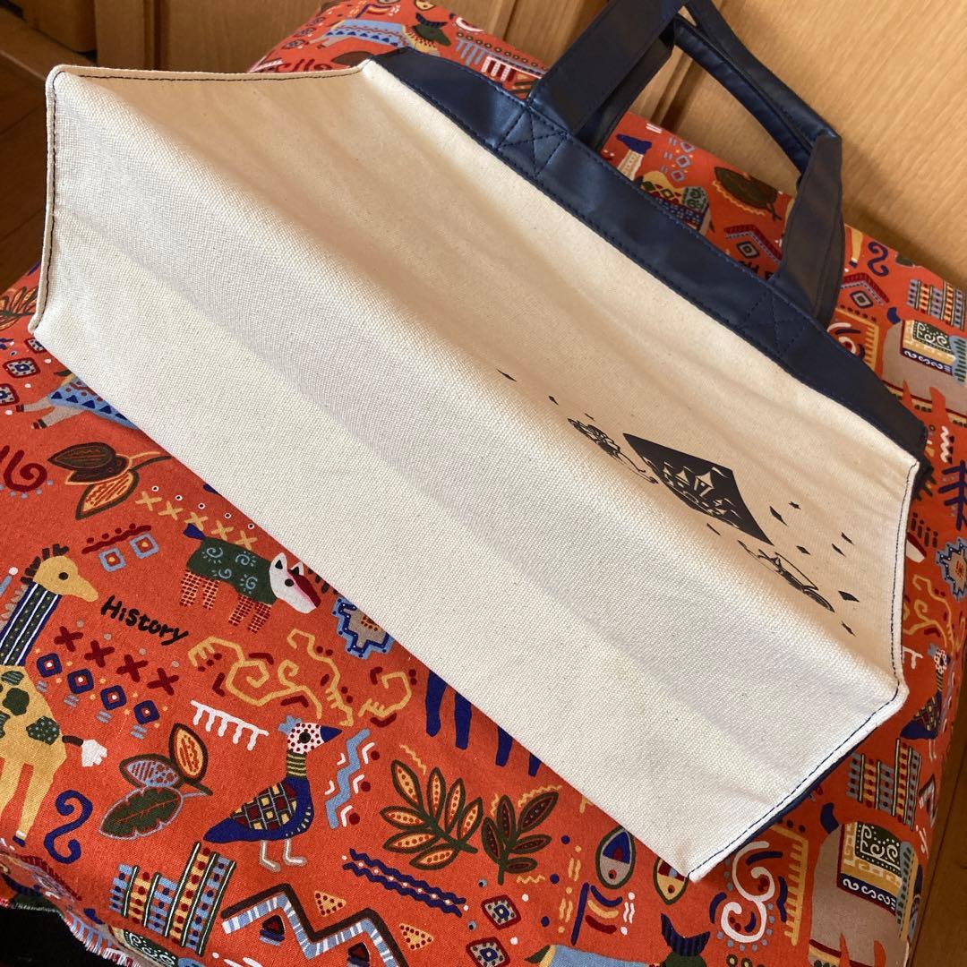 ディズニーリゾート　35周年　生成りキャンバス　紺合皮バッグ　UCC 懸賞品