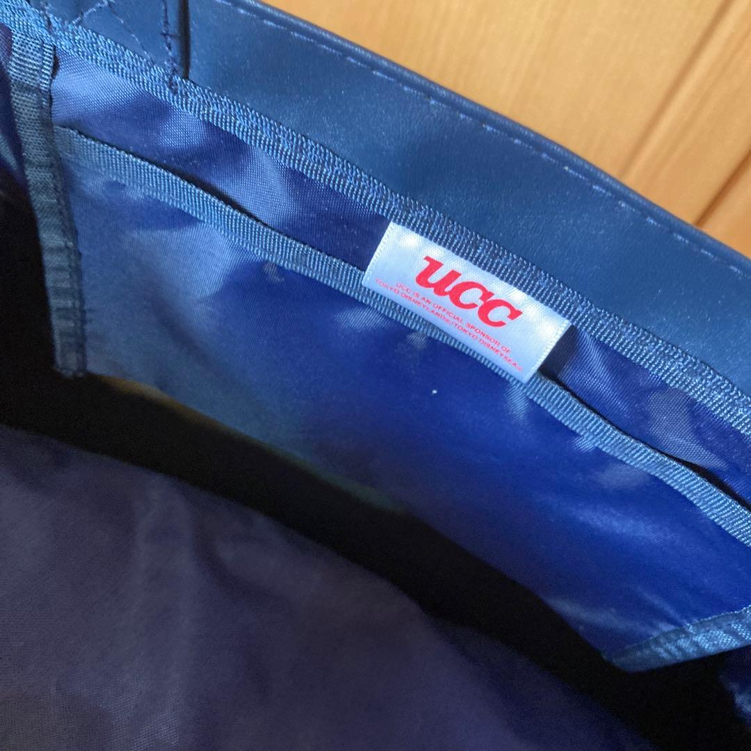 ディズニーリゾート　35周年　生成りキャンバス　紺合皮バッグ　UCC 懸賞品