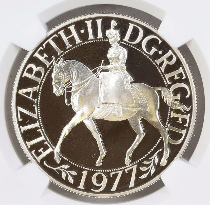 1977年 イギリス シルバージュビリー エリザベス2世 25P 銀貨 PF68