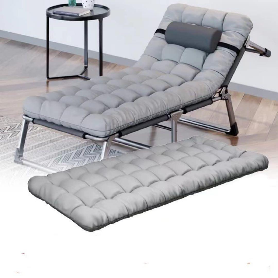 簡易ベッド　折りたたみ　クッション　枕　リクライニング　耐荷重200kg