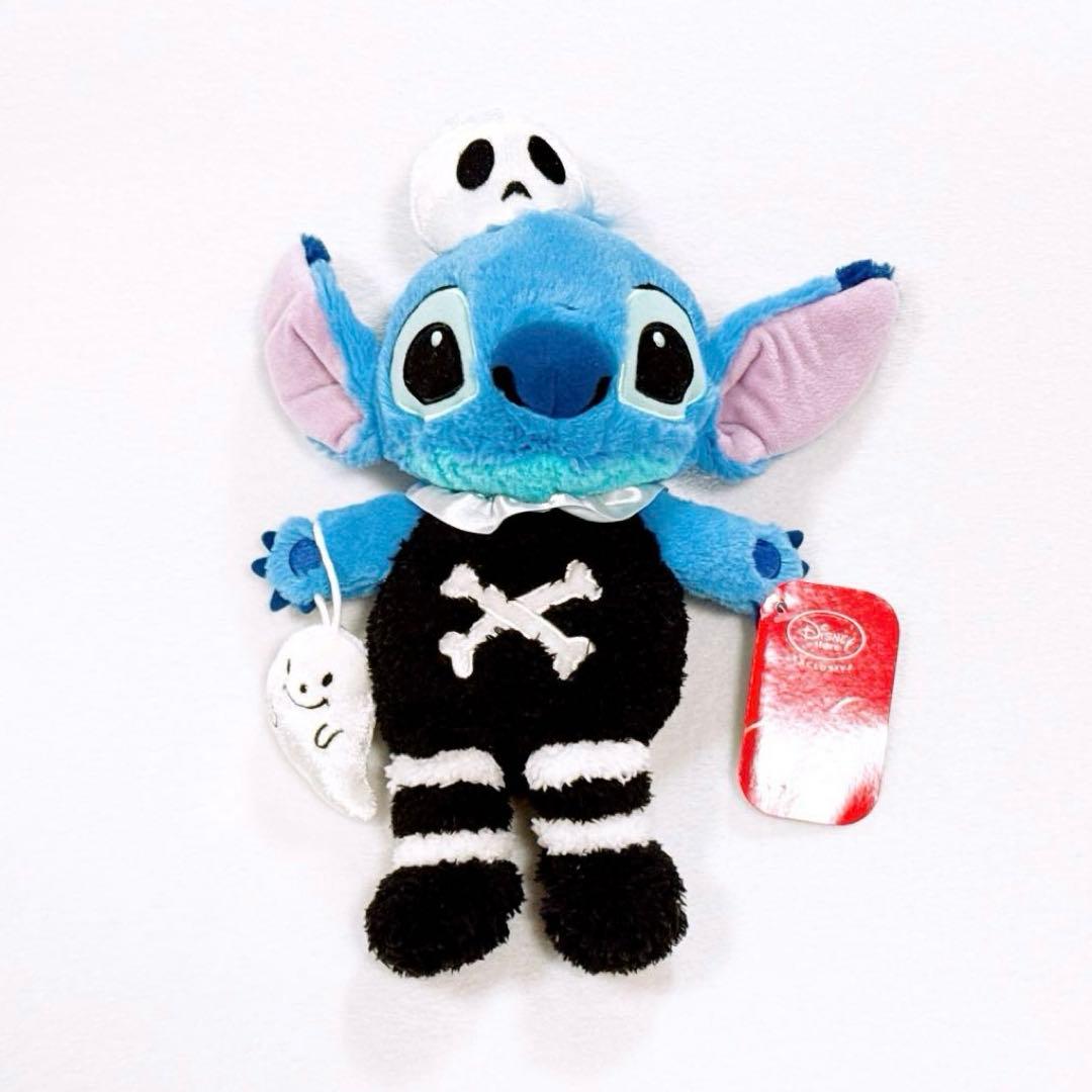 ディズニーストア スティッチ ハロウィン ガイコツ ふわふわ ぬいぐるみ レア