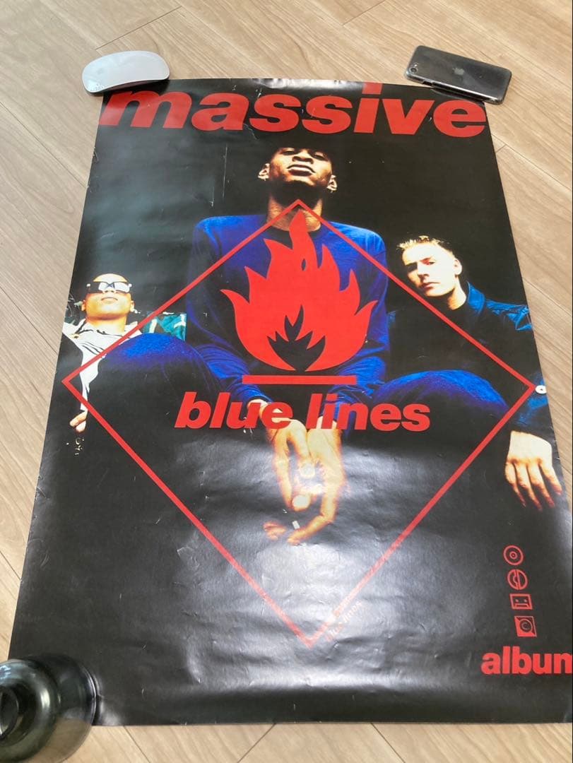 激レア90s MASSIVE ATTACK1991年blue linesポスター