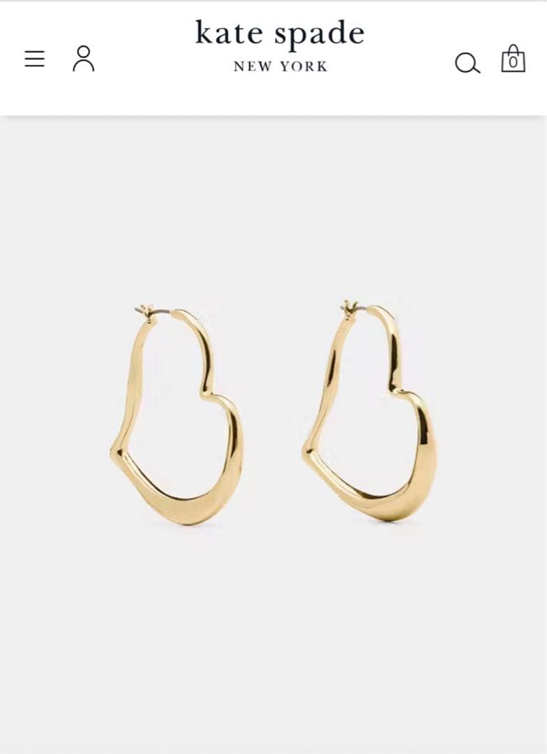 ちゃん kate spade アムール ゴールドフープピアス　完売品！！