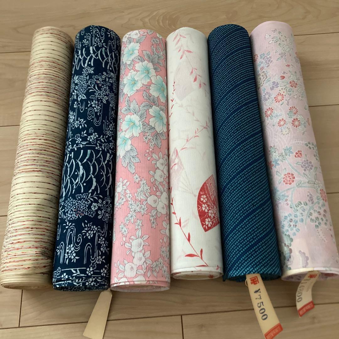 着物　反物 6点セット　白　青　花柄