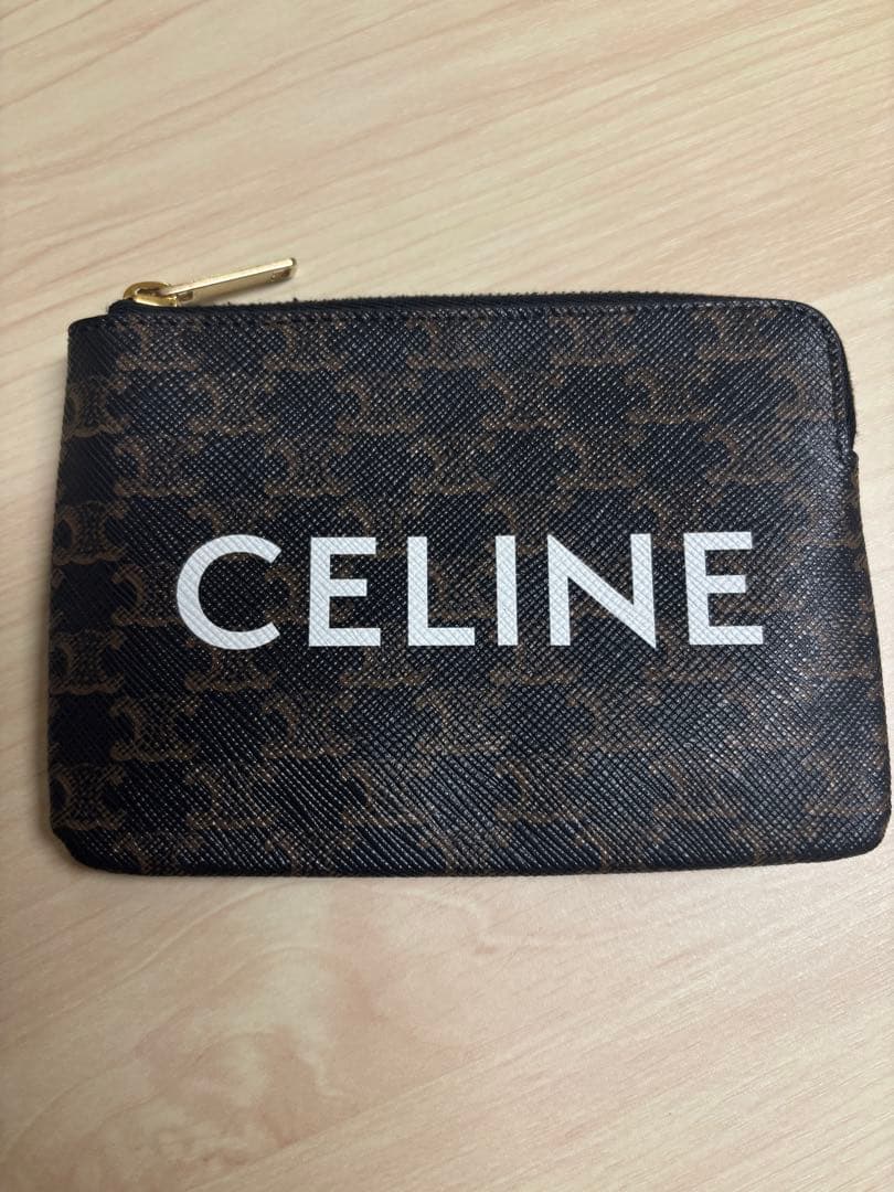 【美品】CELINEプリント入りトリンオフキャンバス パース