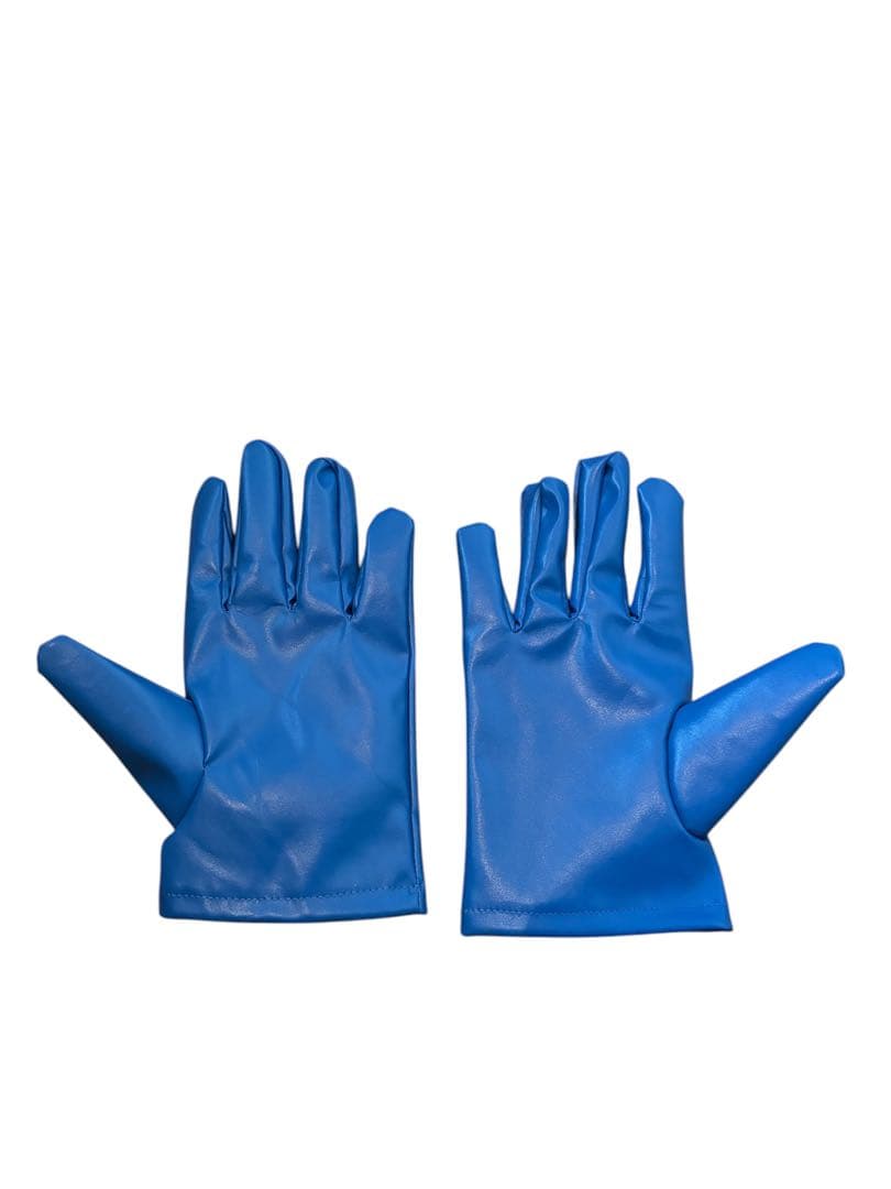 レザーグローブ　ブルー　FUCK YOU 中指デザイン 青　手袋　レザー