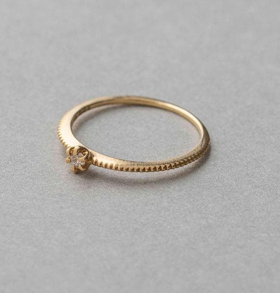 エテ K18YG ダイヤモンド ピンキーリング