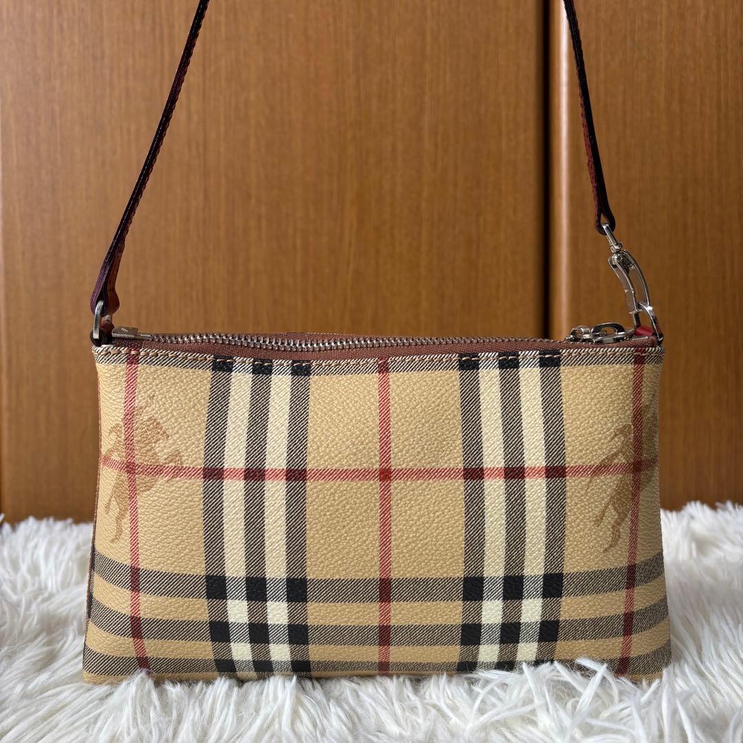 ✨️極美品 バーバリー ノバチェック シャドーホース PVC アクセサリーポーチ