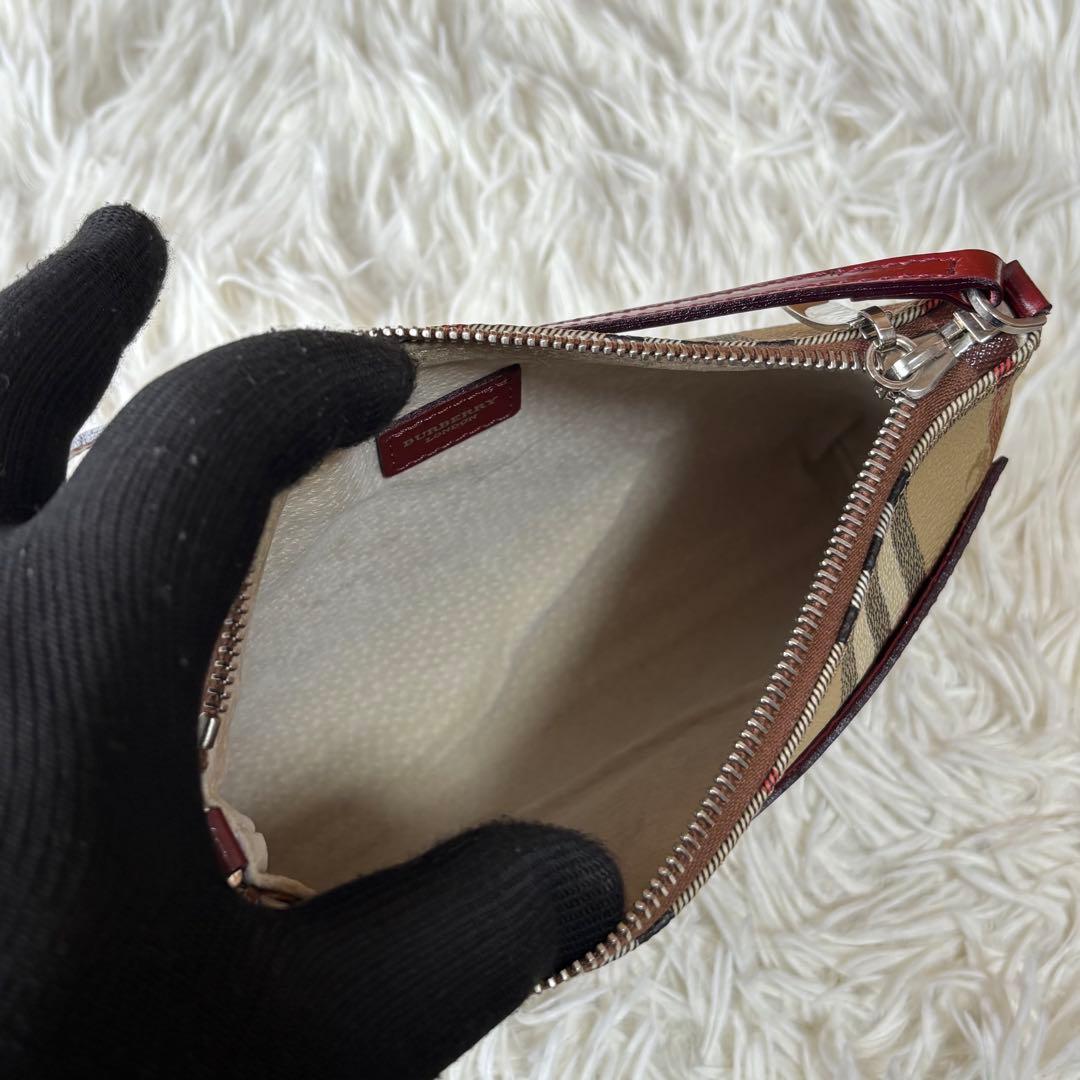 ✨️極美品 バーバリー ノバチェック シャドーホース PVC アクセサリーポーチ