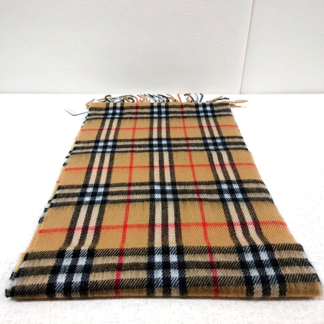 M0107B1 未使用★バーバリーズ ラムウール製 ノバチェックマフラー