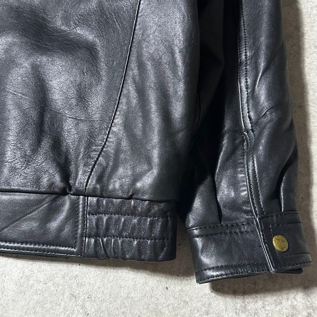 美品 Valentino uomo レザー ブルゾン 44 黒 深水光太