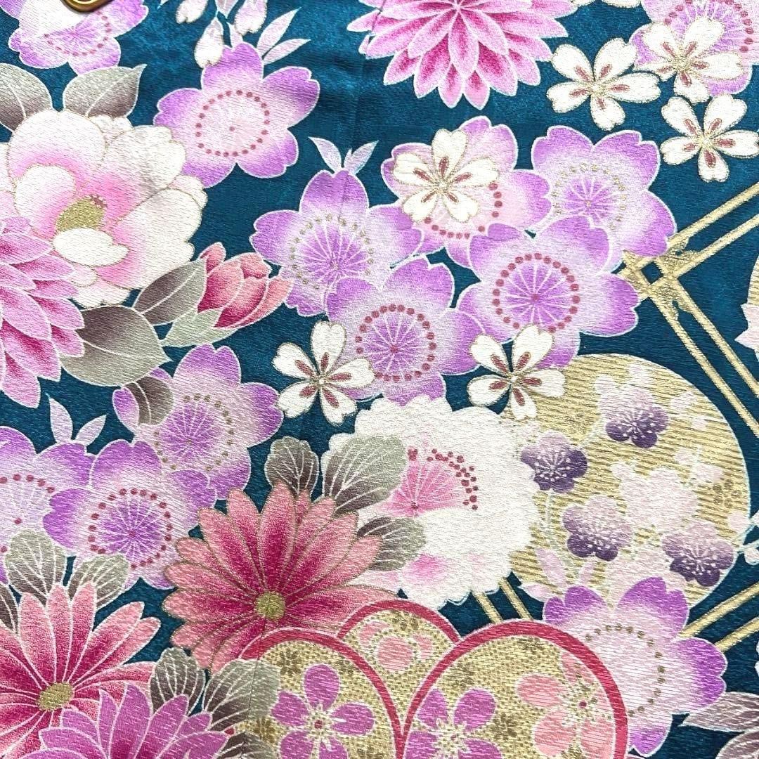振袖　刺繍　牡丹　桜花　菊花　花吹雪　成人式　晴れの日　着物　075a p