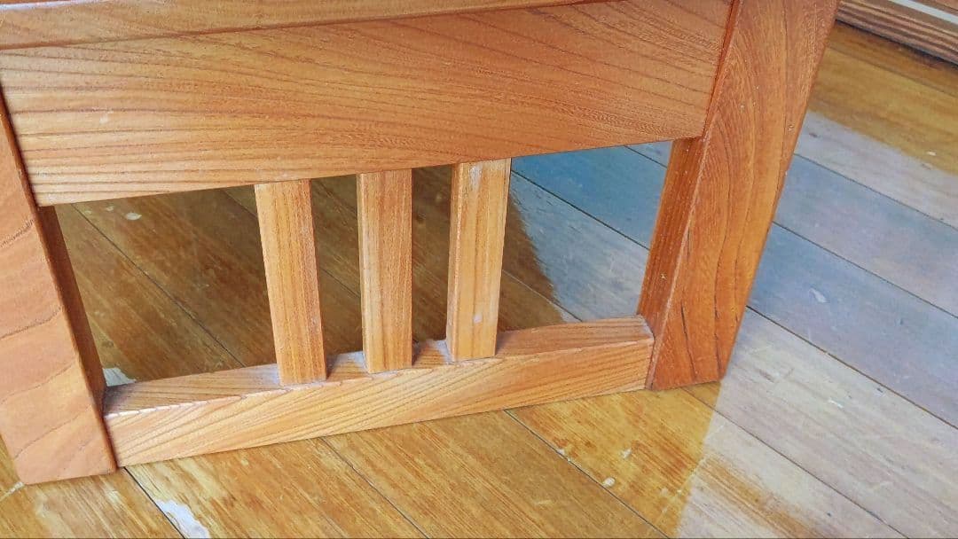 値下げ！昭和レトロ 古家具 木製　引き出し付　けやき　欅　座机　アンティーク