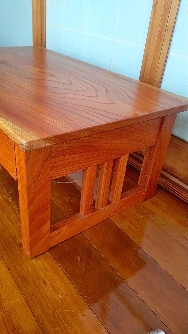 値下げ！昭和レトロ 古家具 木製　引き出し付　けやき　欅　座机　アンティーク