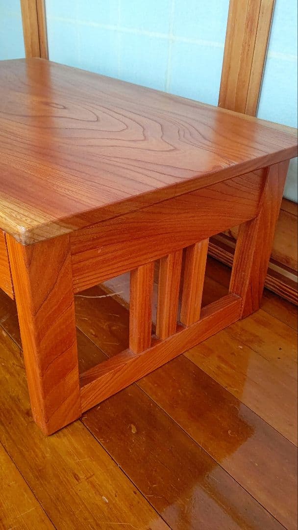 値下げ！昭和レトロ 古家具 木製　引き出し付　けやき　欅　座机　アンティーク