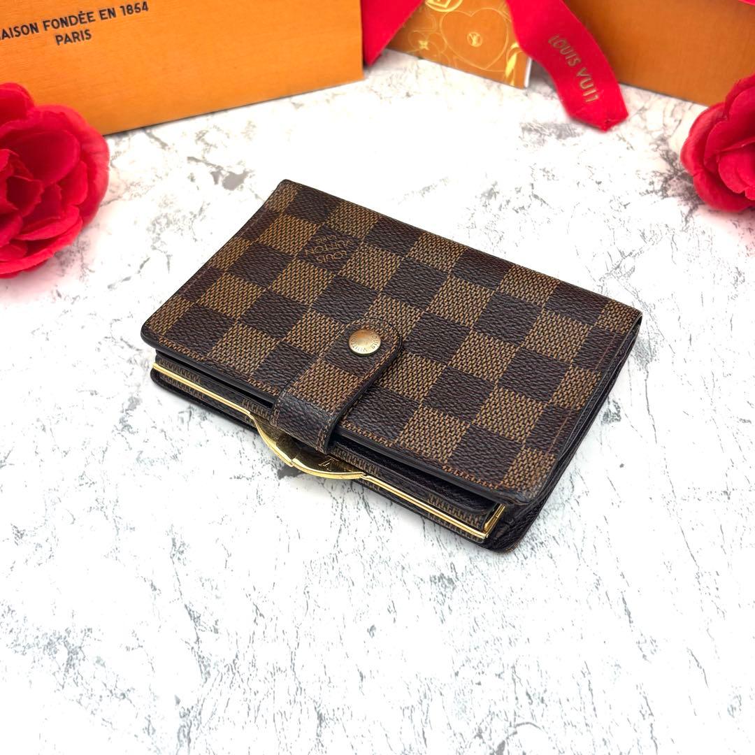 【定価の半額以下】 ルイヴィトン ダミエ ヴィエノワ がま口 折り財布