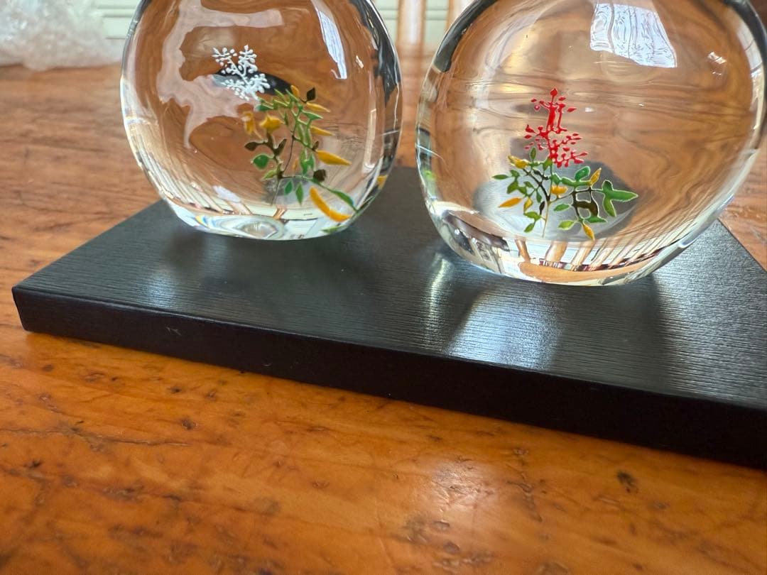 入手困難 ガラス作家 金津沙矢香さん ガラスの南天 お雛様 ひな祭り ガラス雛