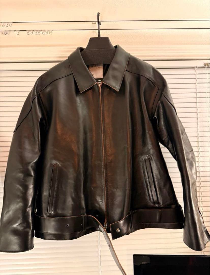 【ぷ様用】Ancellm レザージャケット＋カットソーブラックセット