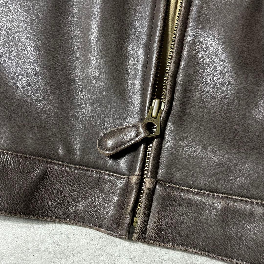 Polo Ralph Lauren ラムレザー ジャケット ブラウン M