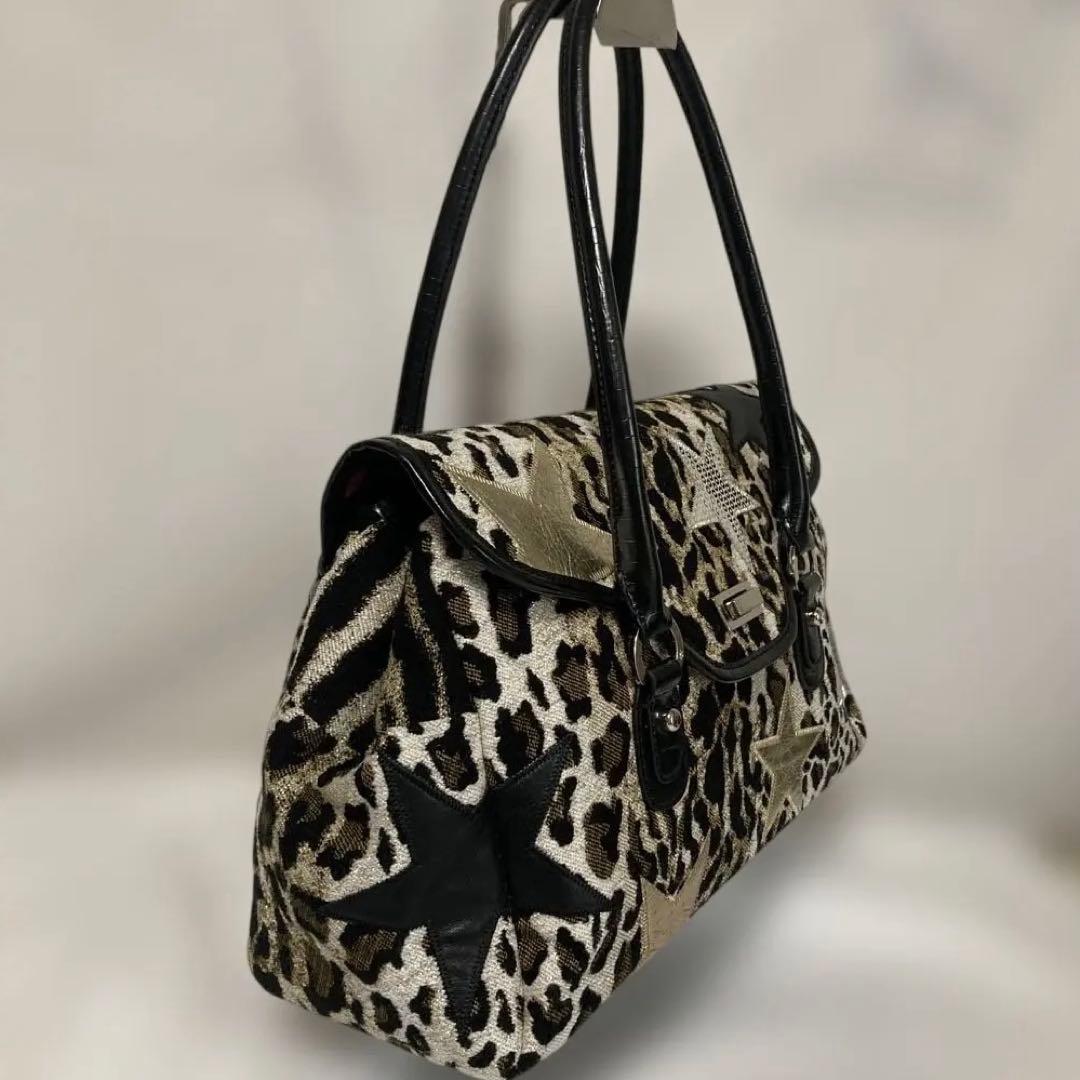 Think Bee ! ロッカーバッグ.パッチワークハンド.トート★レオパード