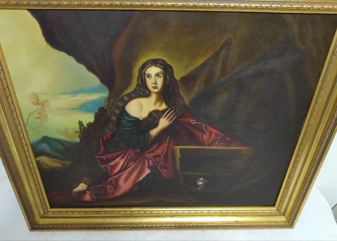 ◇スペイン画家　肉筆油絵　額装