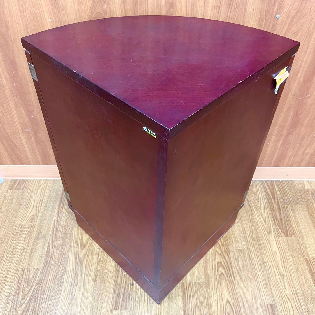 カリモク KARIMOKU コーナーキャビネット ガラス扉 木製 赤茶 オールド