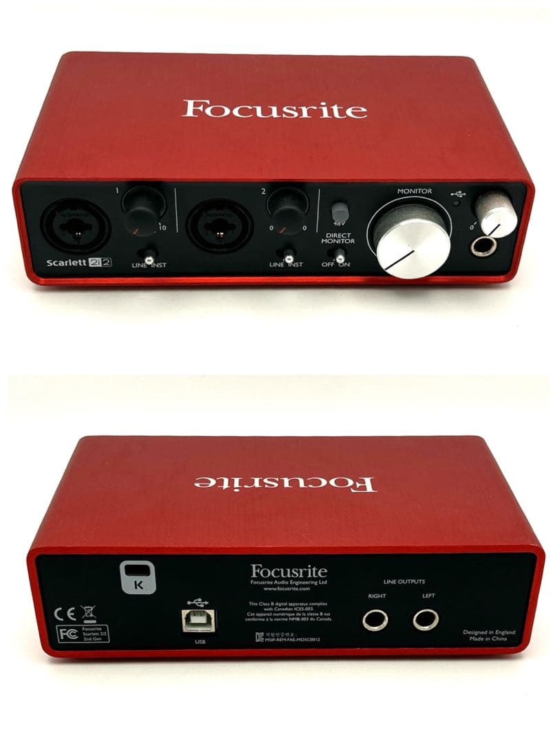 Focusrite Scarlett 2i2 オーディオインターフェイス　美品