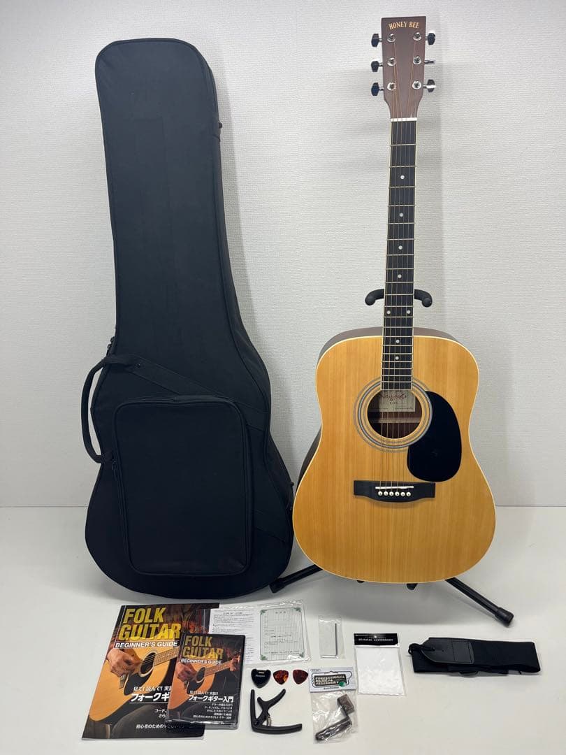 美品 HONEY BEE W-15M N アコースティックギター ハードケース付