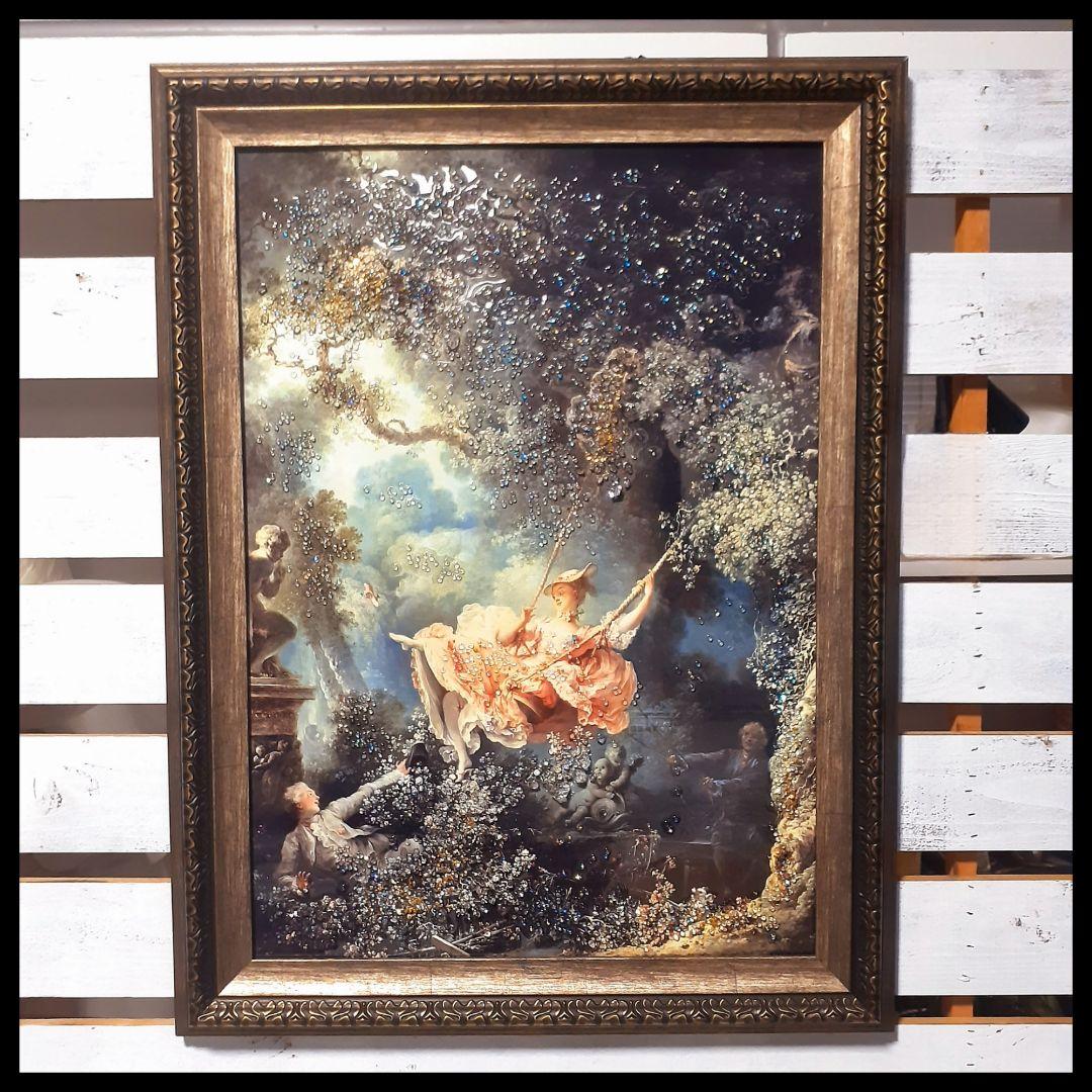 輸入雑貨　天然水晶石　フィリッポ・リッピ作『聖母子と二天使』　クリスタルアート