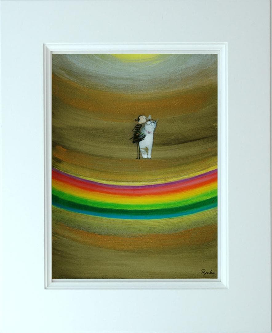 油絵 菅家令子 絵 絵画 インテリア F3-030919 可愛い子猫子犬と女の子